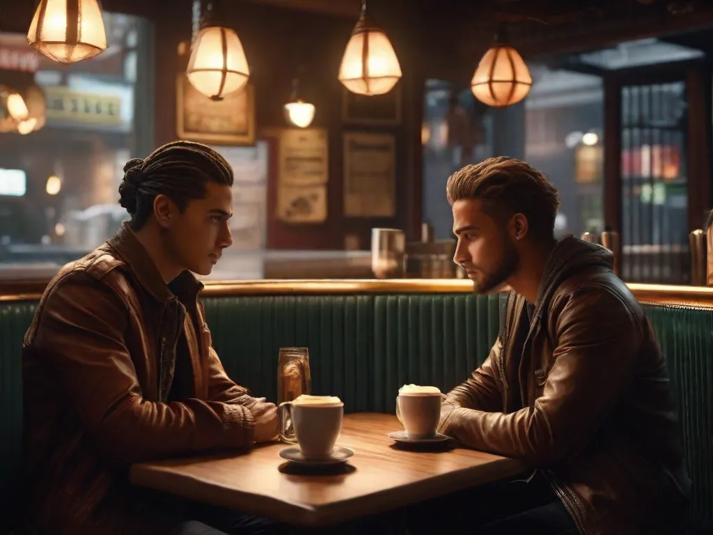 Um café com pouca iluminação, onde dois estranhos sentam-se em mesas adjacentes, absortos em seus próprios pensamentos. Mal sabem eles que suas vidas estão prestes a se entrelaçar em um encontro inesperado que levará a uma série de reviravoltas surpreendentes.